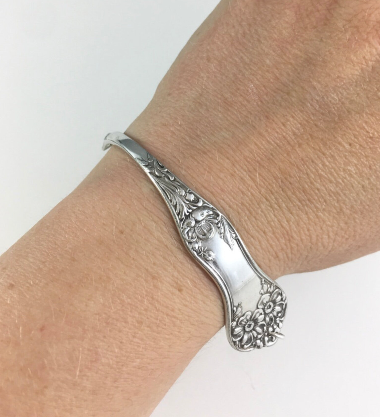 Silver Spoon Bracelet with Pearls