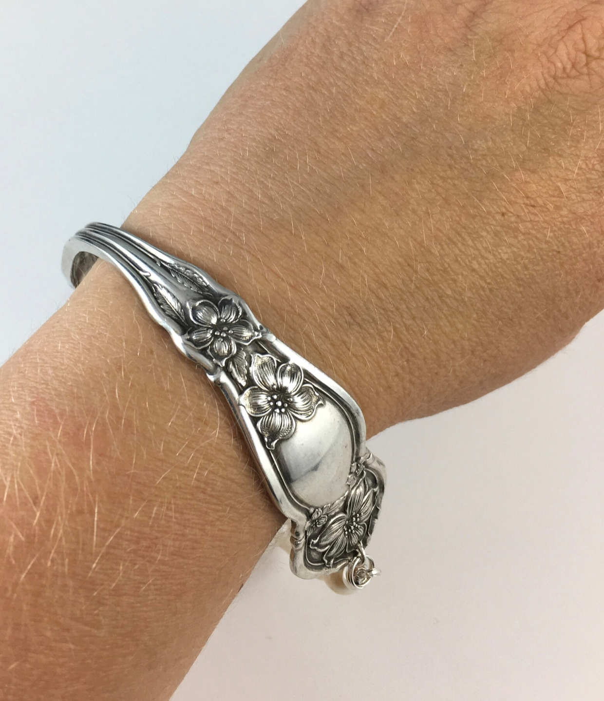 Silver Spoon Bracelet with Pearls