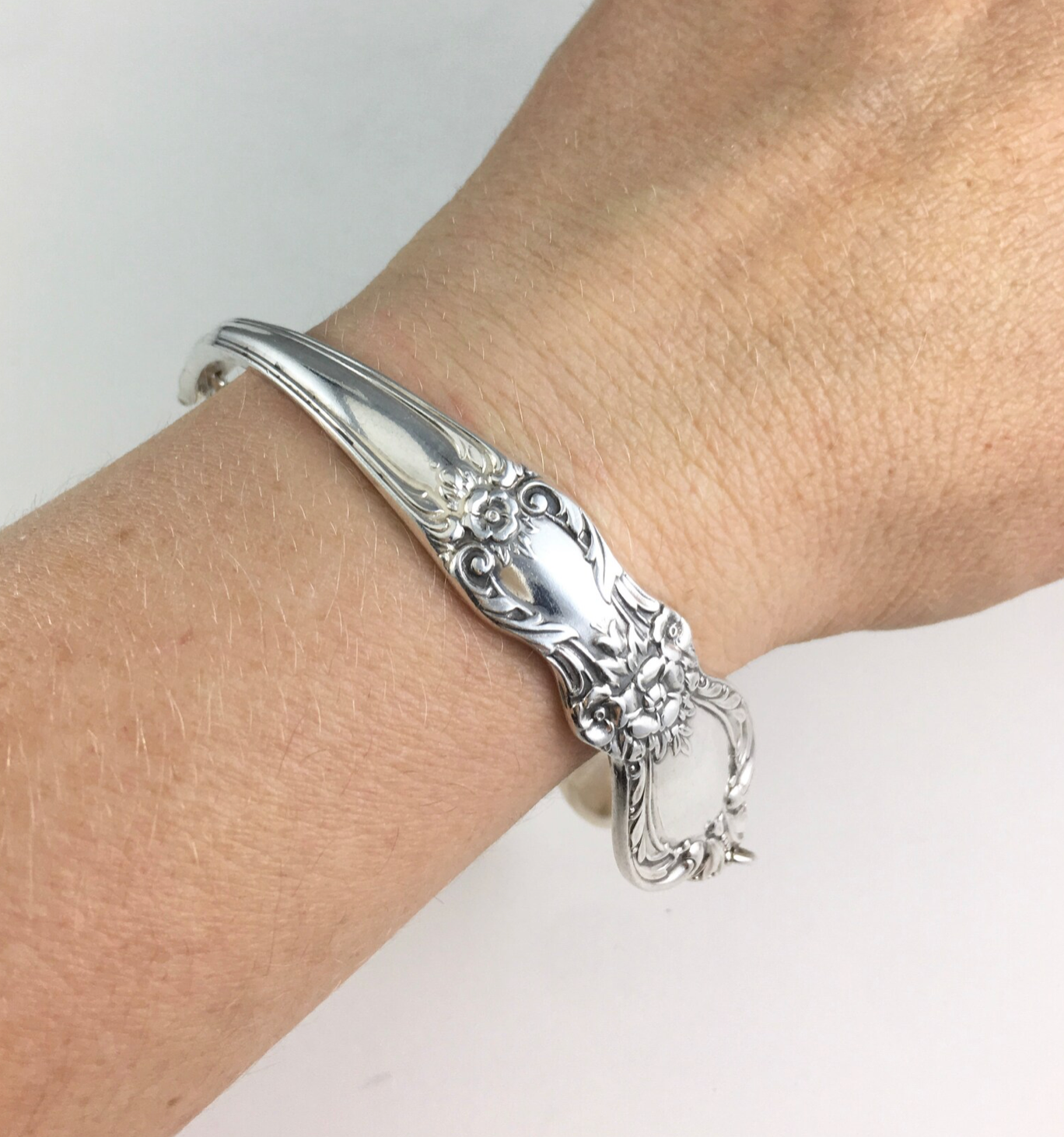Silver Spoon Bracelet with Pearls