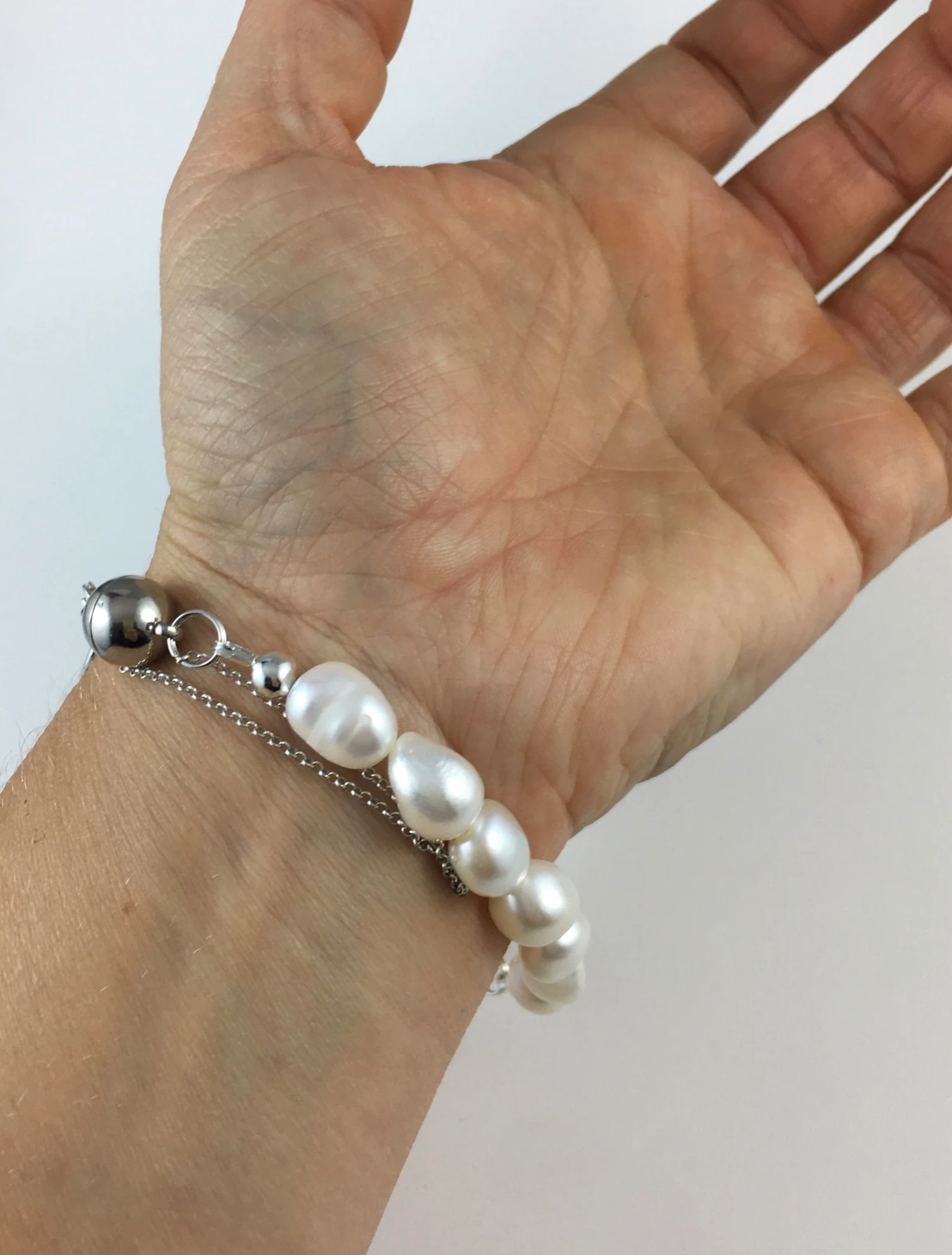 Silver Spoon Bracelet with Pearls