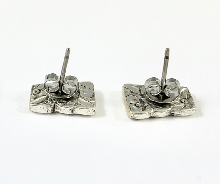 Silver Spoon Flower Studs