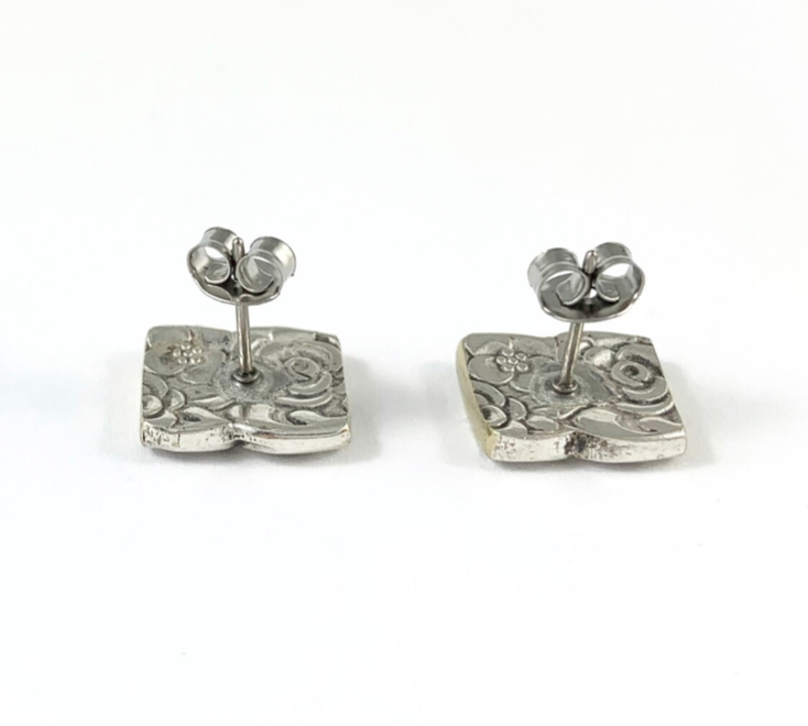 Silver Spoon Flower Studs