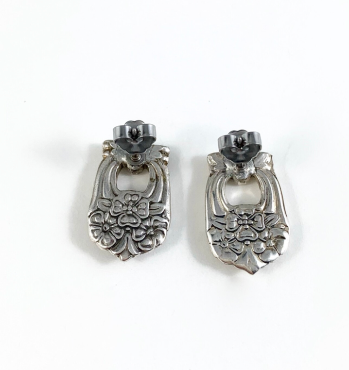 Silver Spoon Flower Studs
