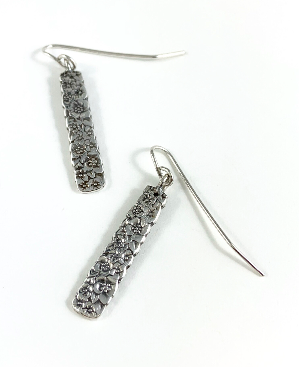 Silver Spoon Flower Earrings