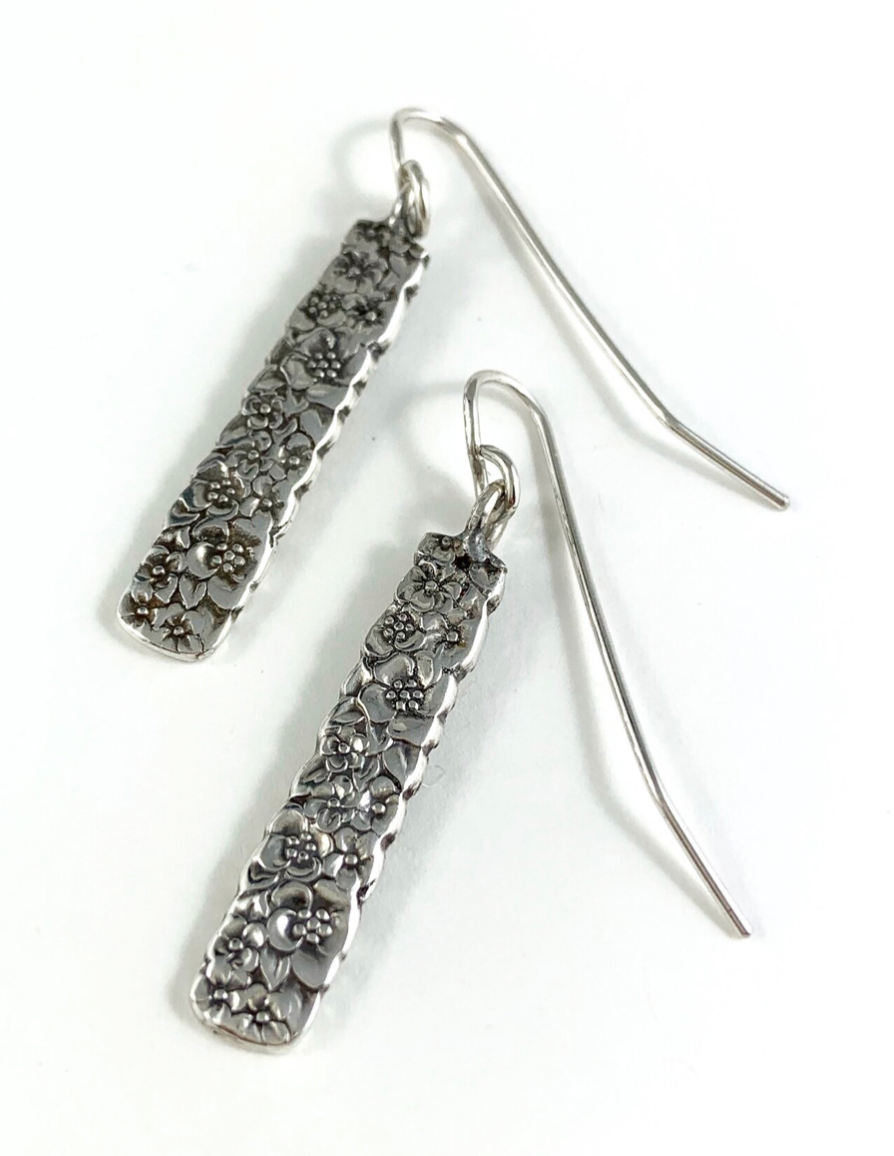 Silver Spoon Flower Earrings