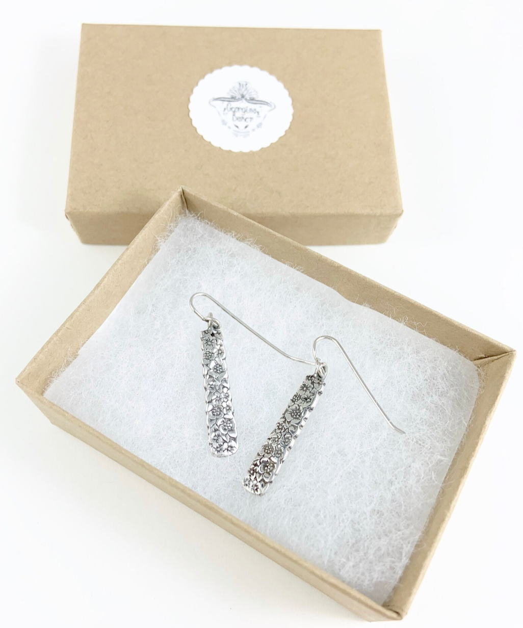Silver Spoon Flower Earrings
