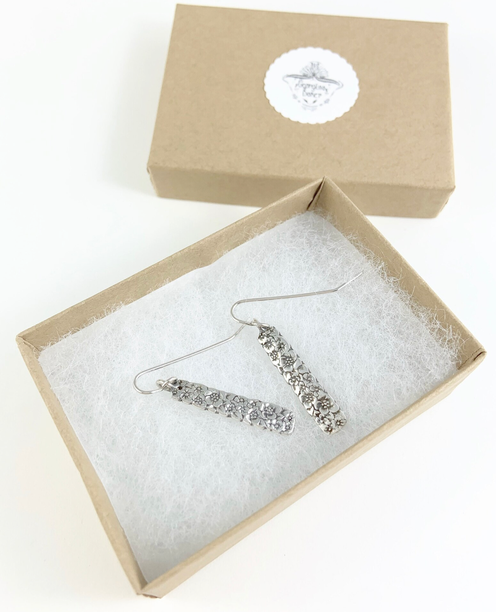 Silver Spoon Flower Earrings