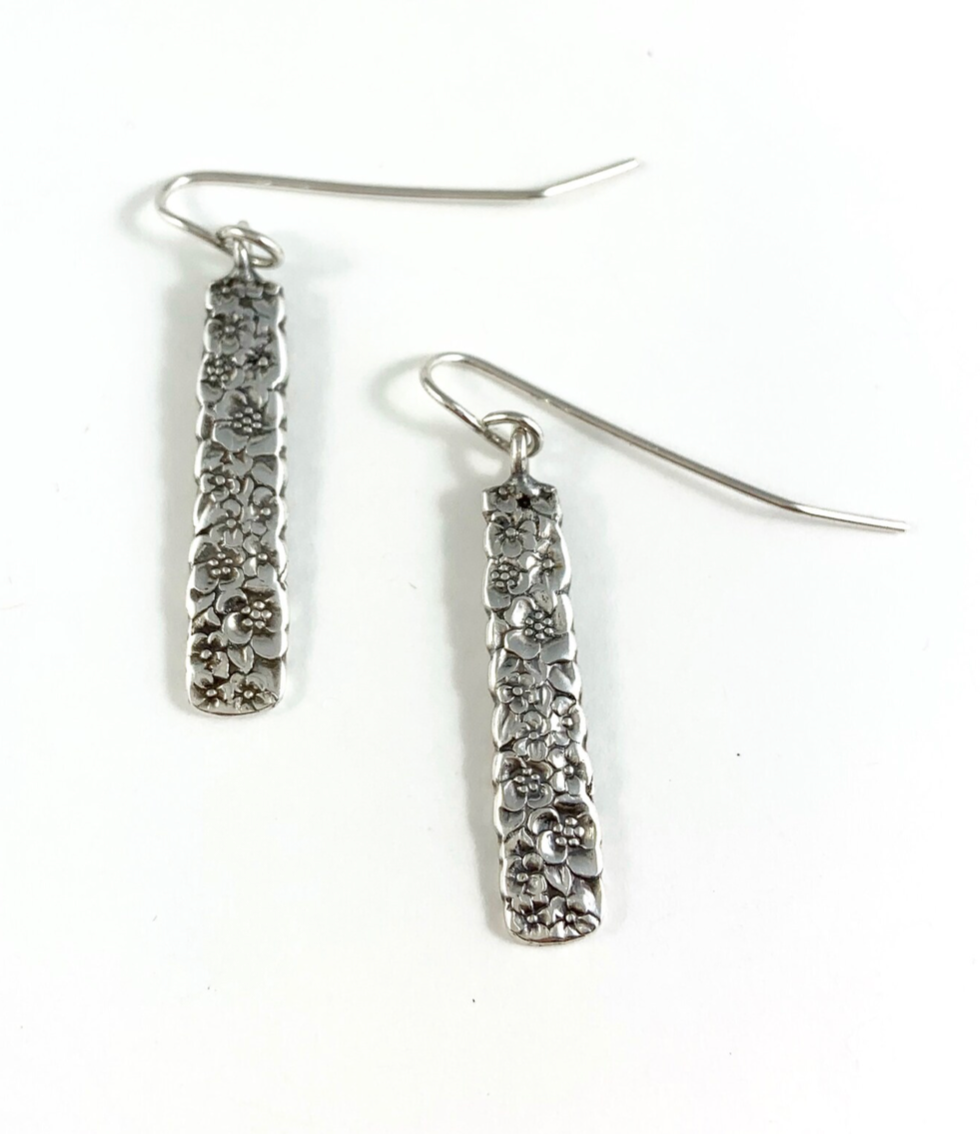 Silver Spoon Flower Earrings