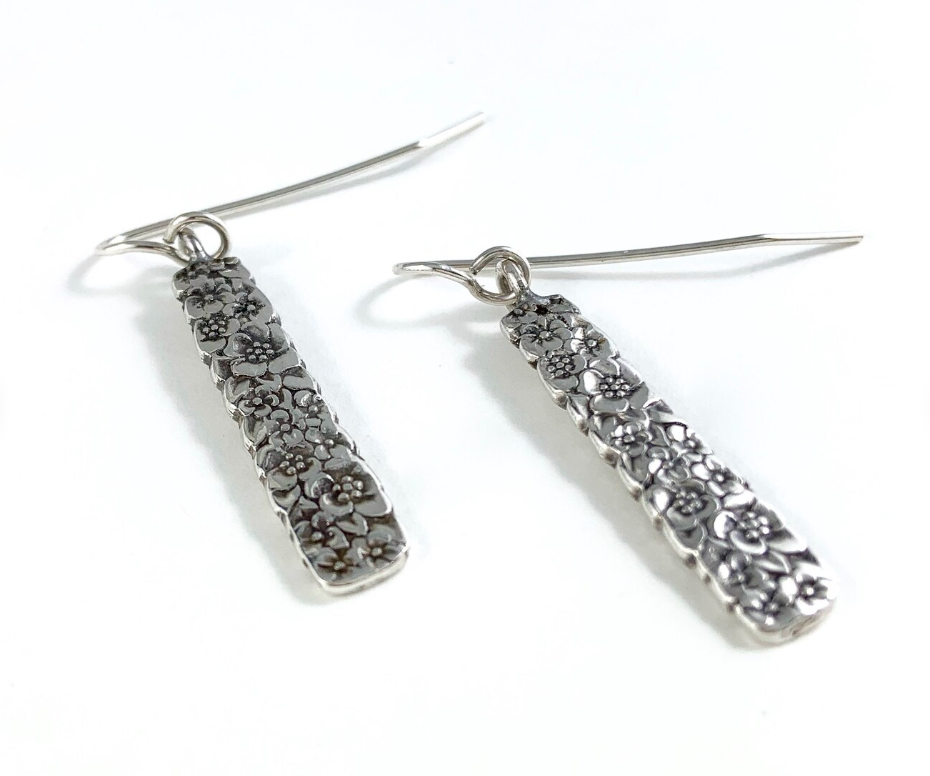 Silver Spoon Flower Earrings