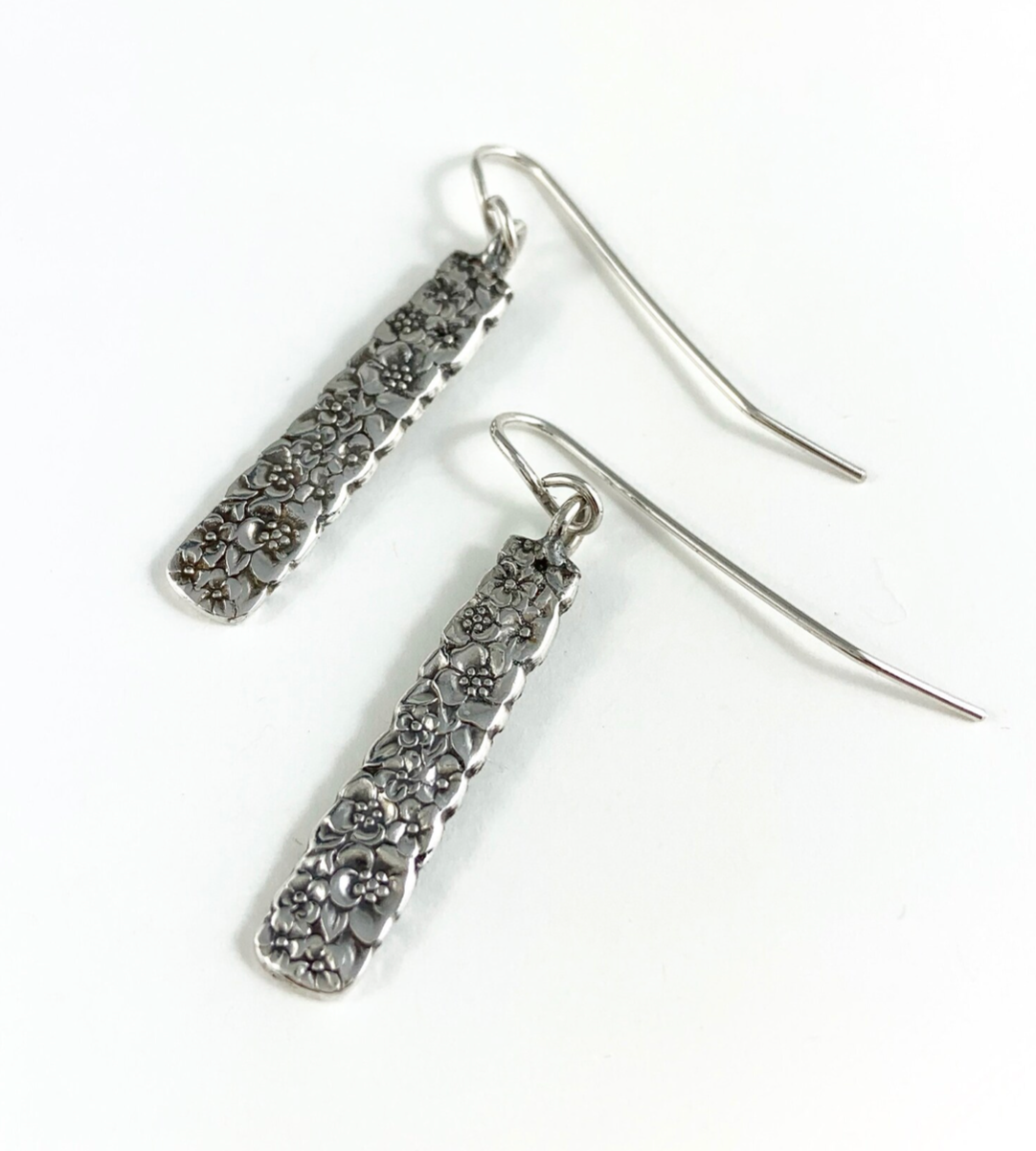 Silver Spoon Flower Earrings