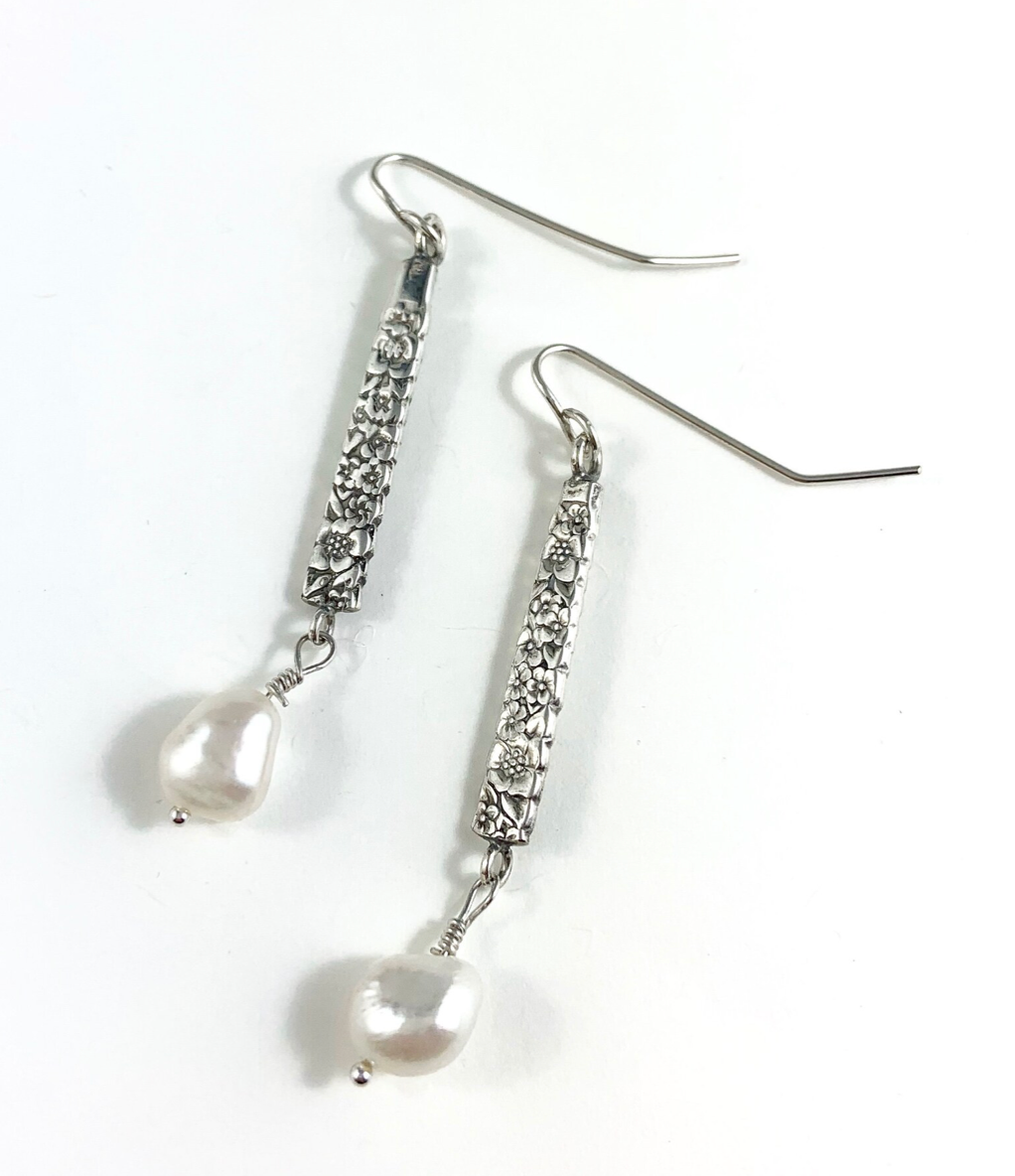 Silver Spoon Flower Earrings