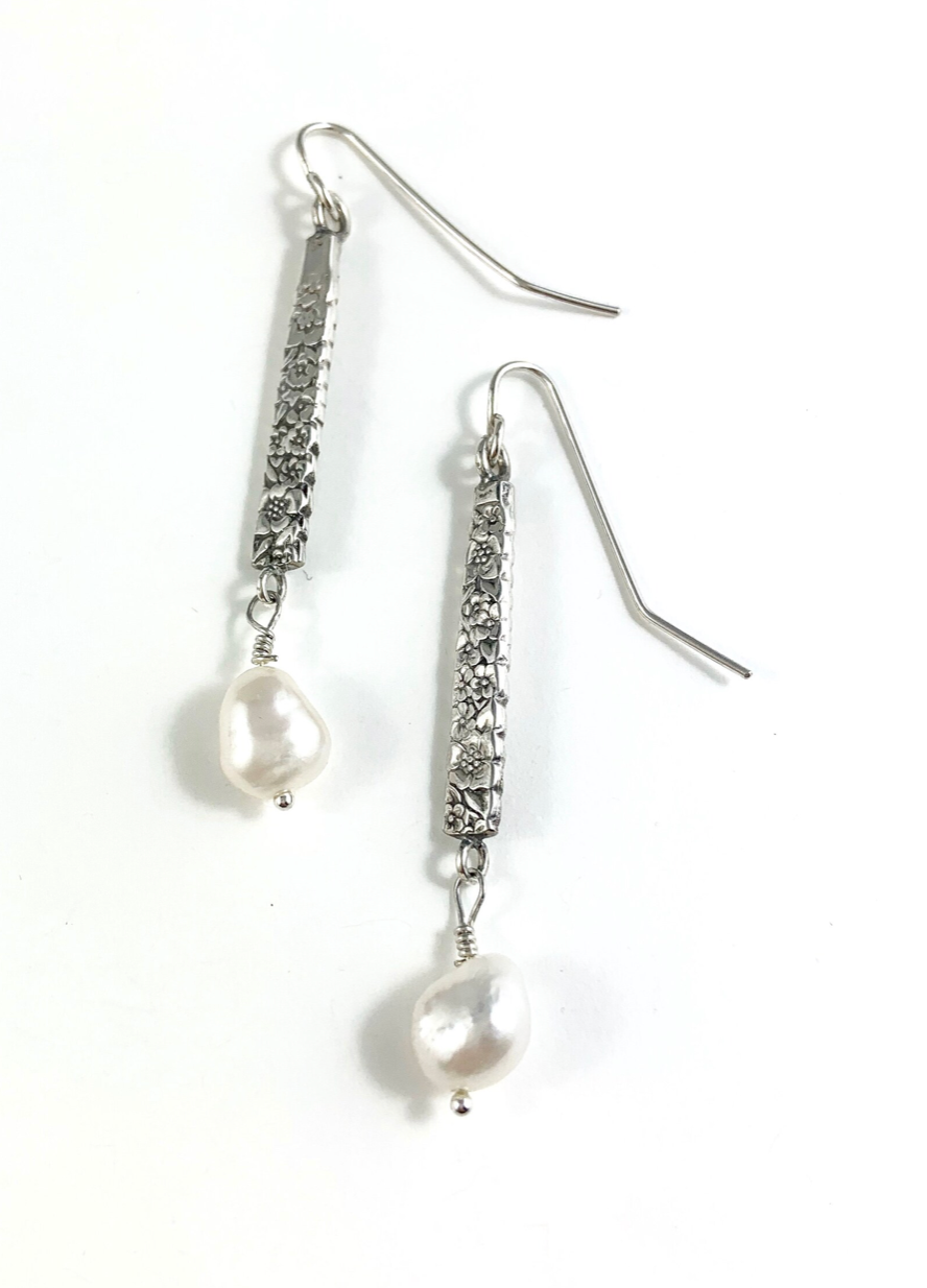 Silver Spoon Flower Earrings