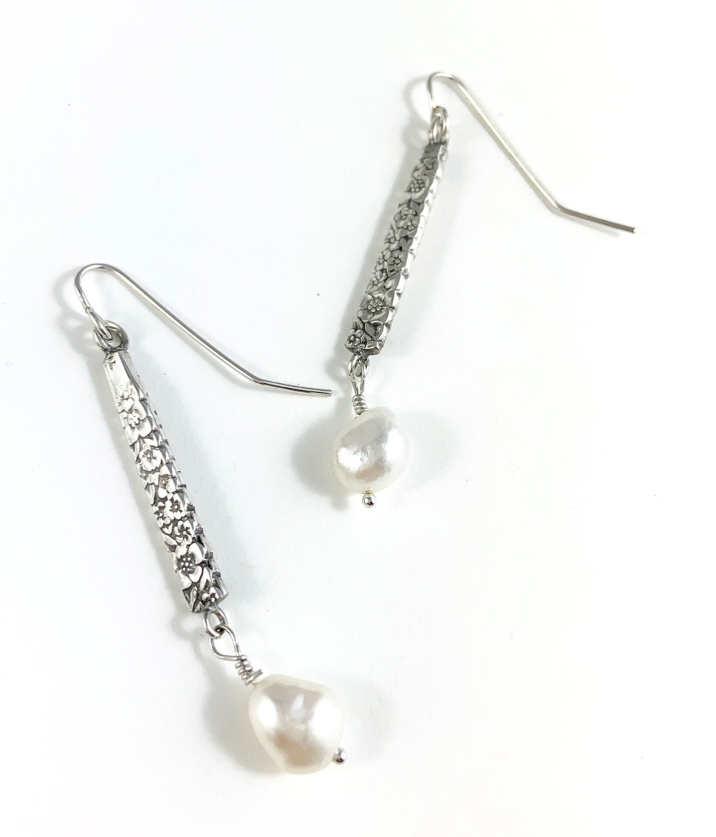Silver Spoon Flower Earrings