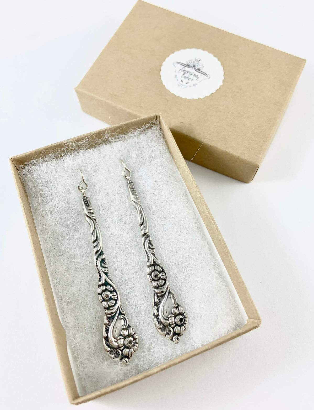 Silver Spoon Flower Earrings