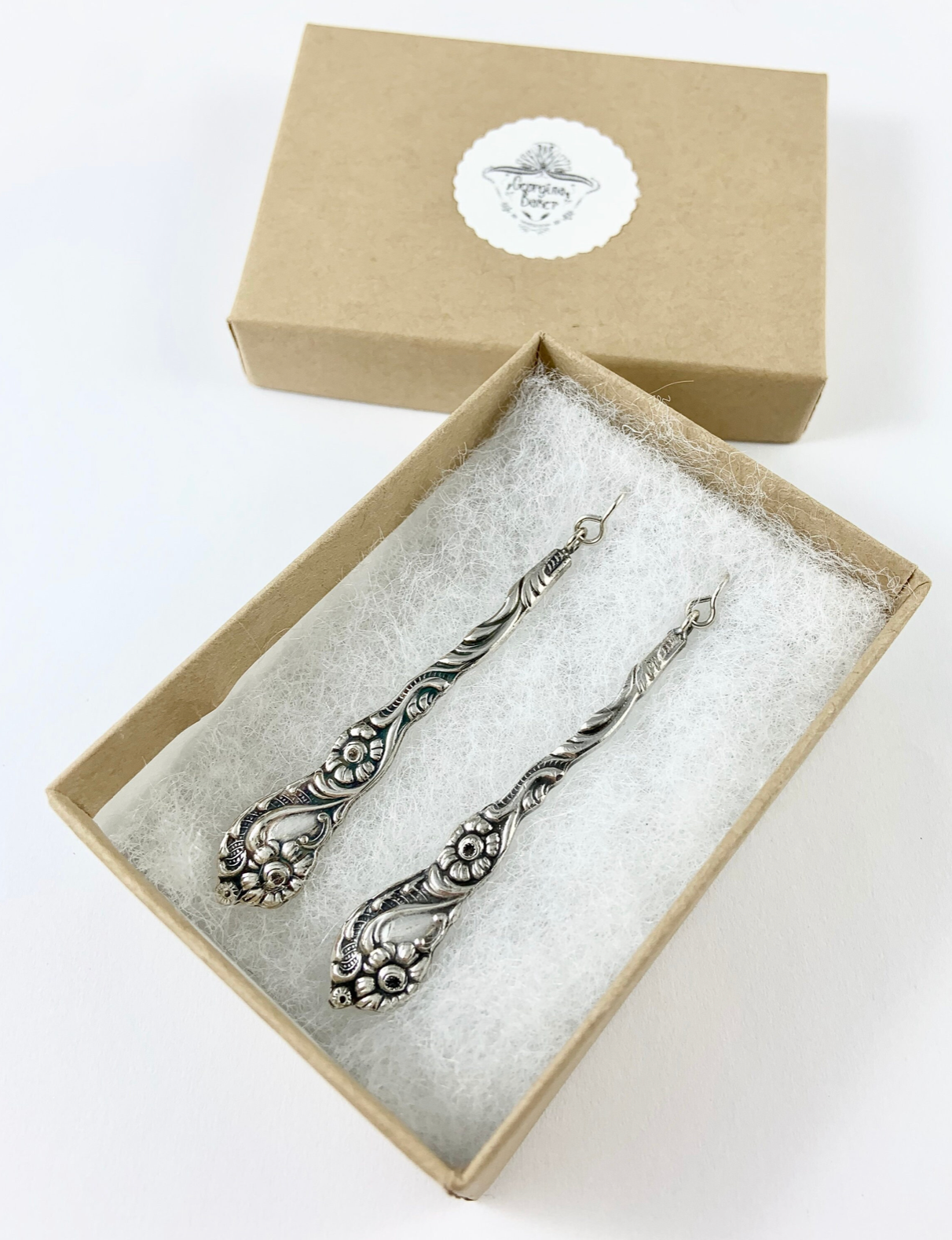 Silver Spoon Flower Earrings