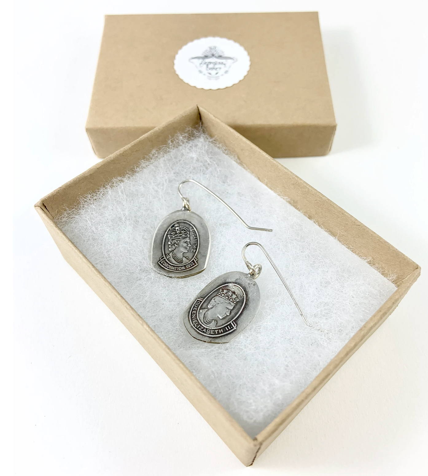 Silver Spoon Queen Elizabeth Earrings