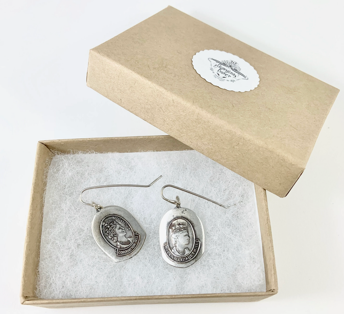 Silver Spoon Queen Elizabeth Earrings