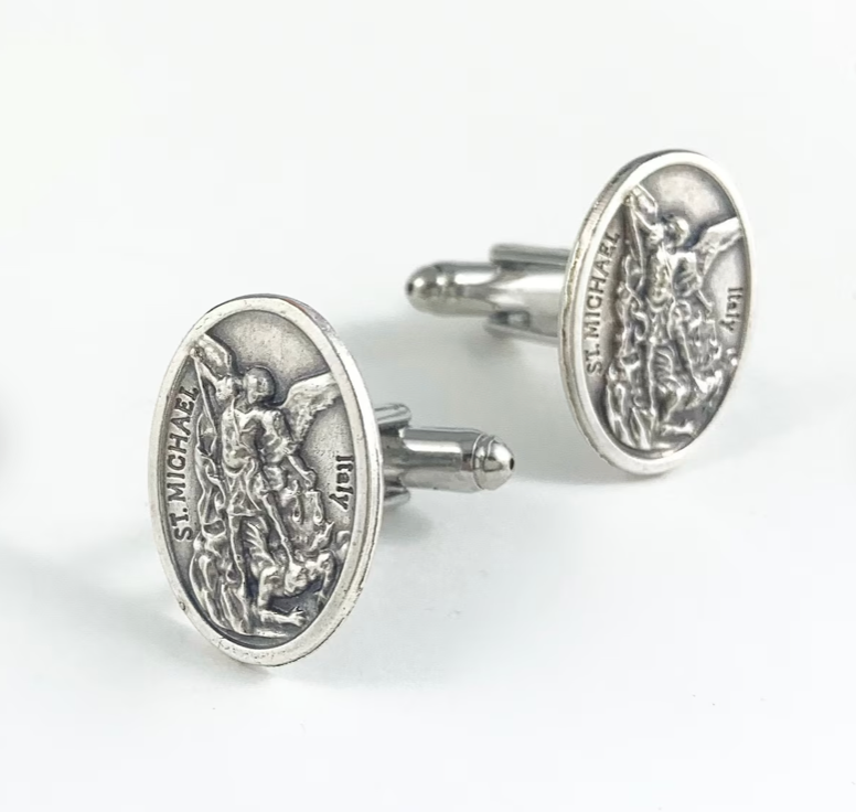Saint Michael Medal Cufflinks