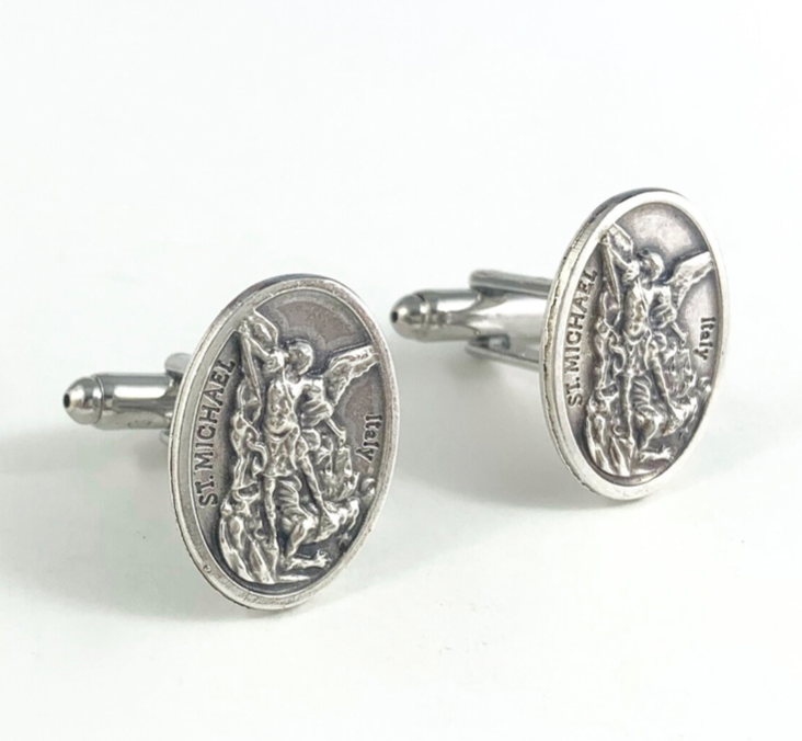 Saint Michael Medal Cufflinks