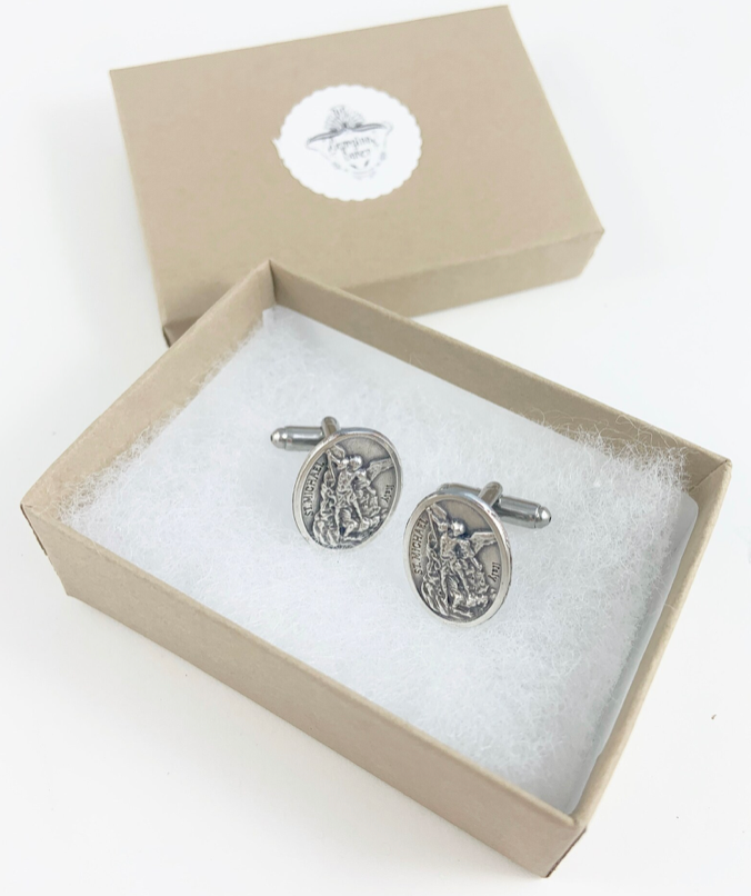 Saint Michael Medal Cufflinks