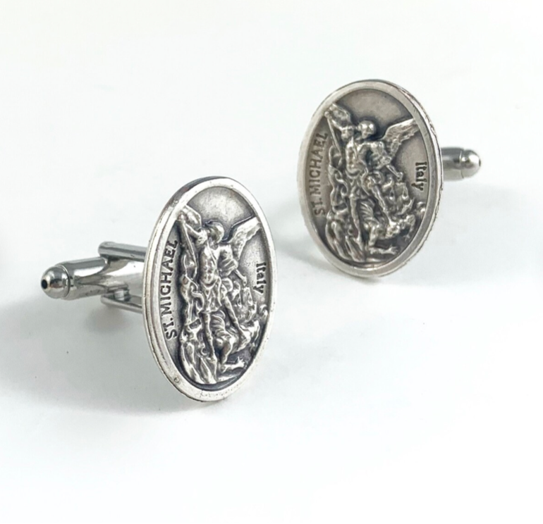 Saint Michael Medal Cufflinks