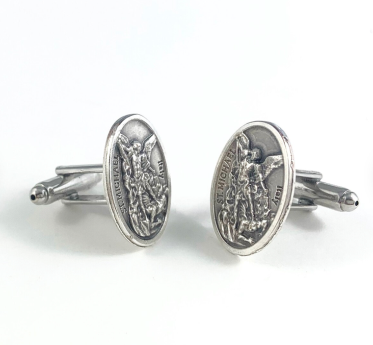 Saint Michael Medal Cufflinks