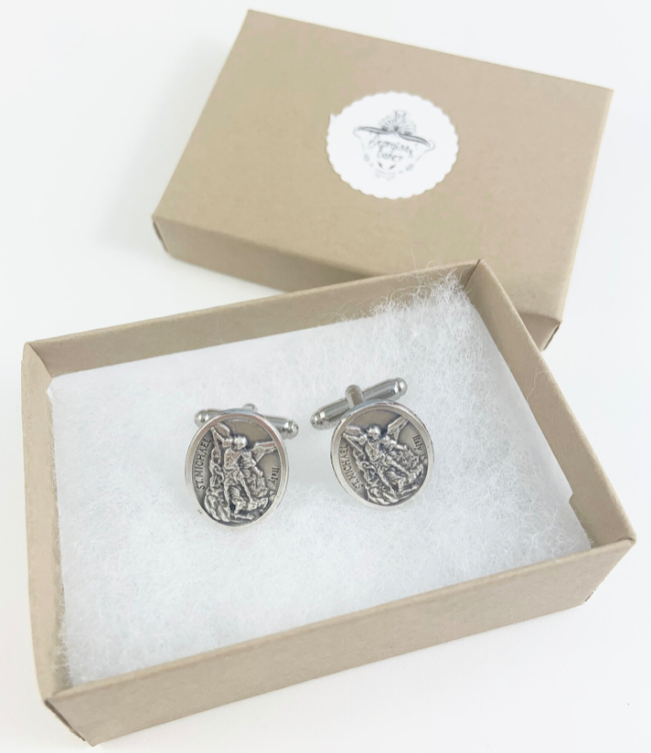 Saint Michael Medal Cufflinks