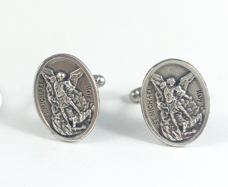 Saint Michael Medal Cufflinks