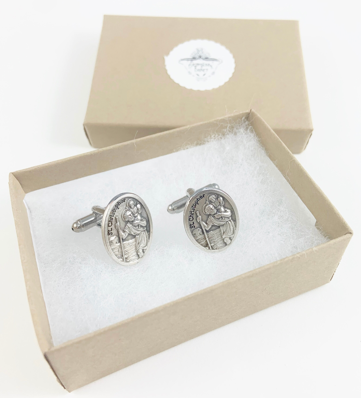 Saint Christopher Medal Cufflinks