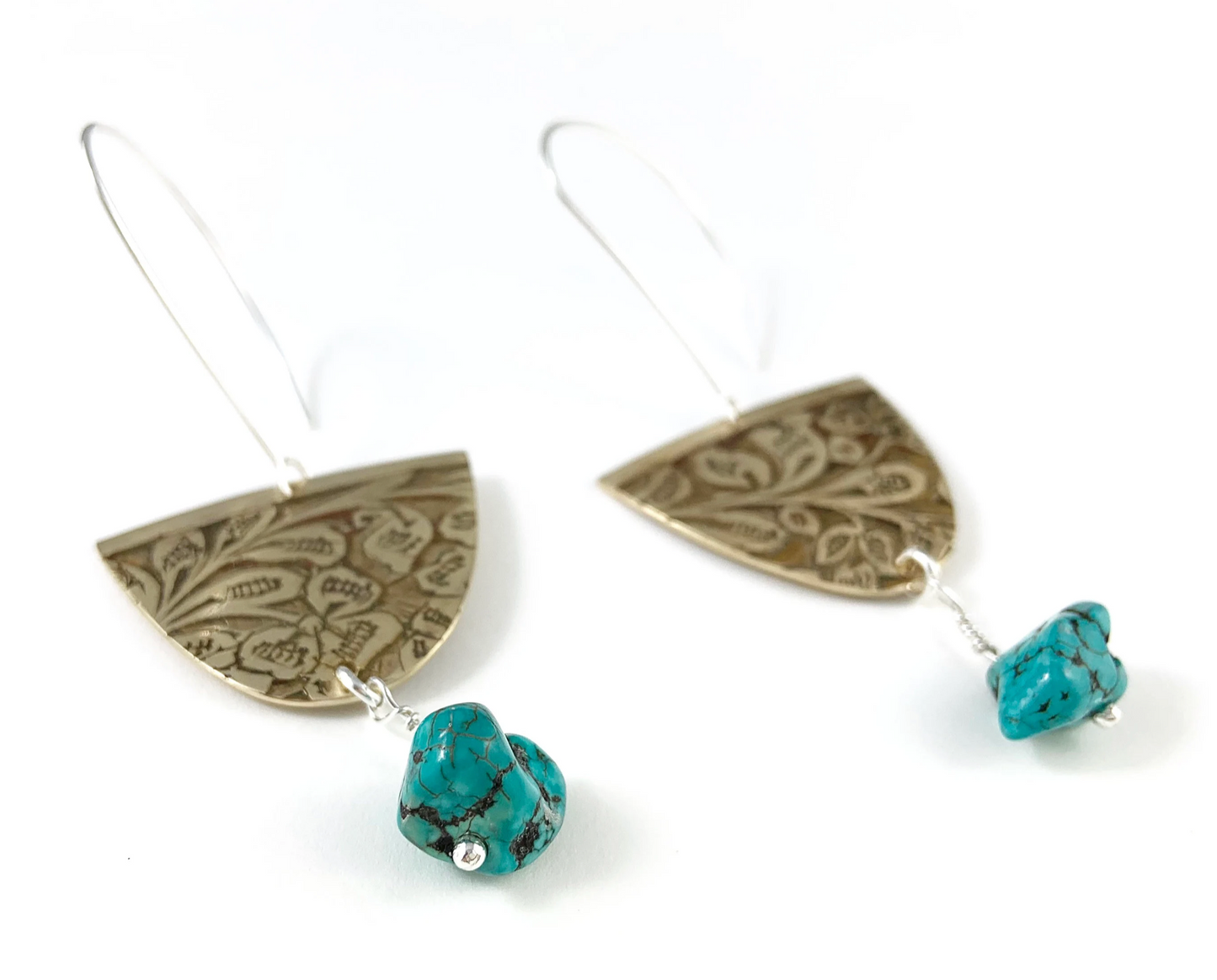 Brass and Turquoise Earrings