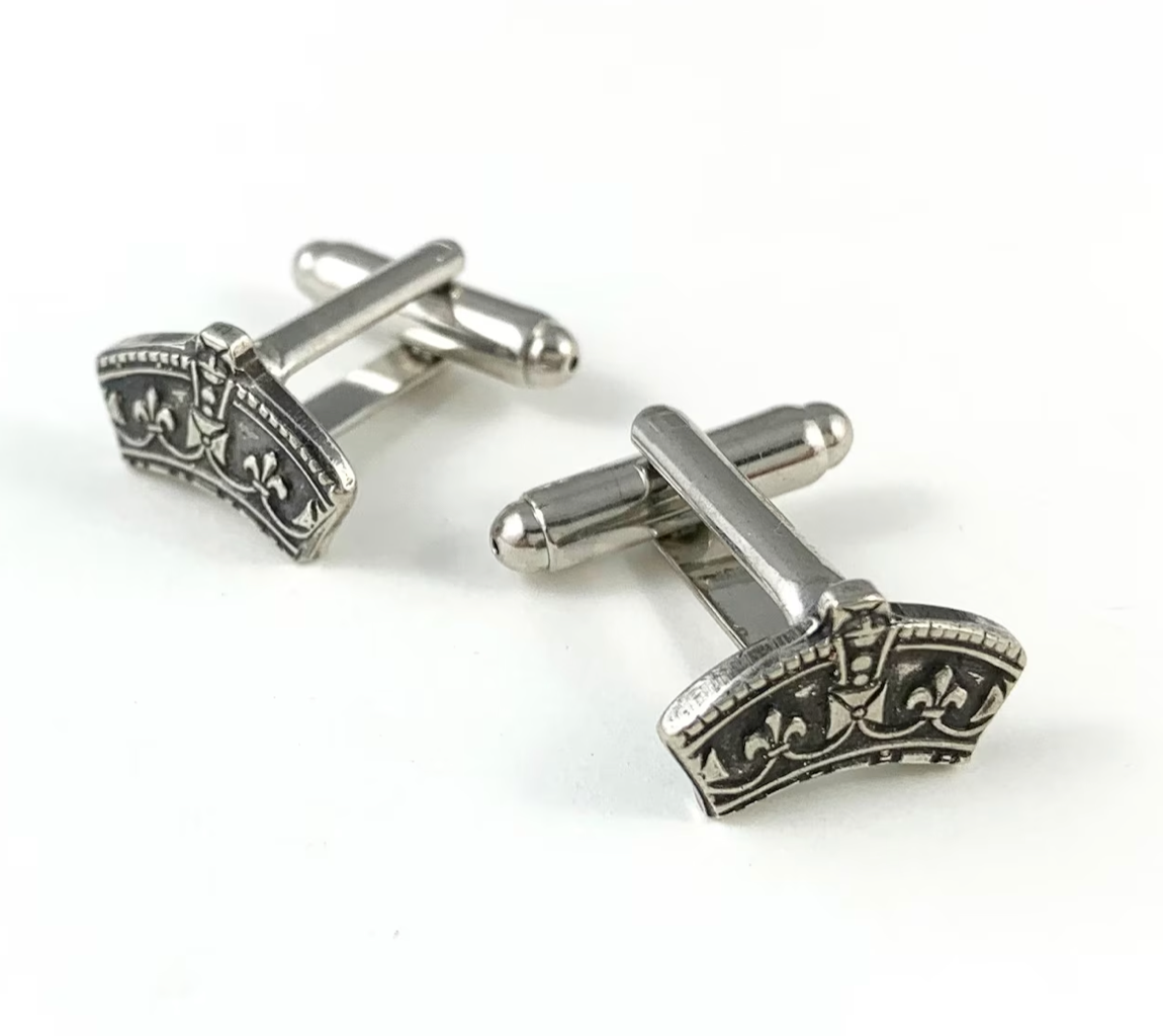 Vintage Silver Crown Cufflinks