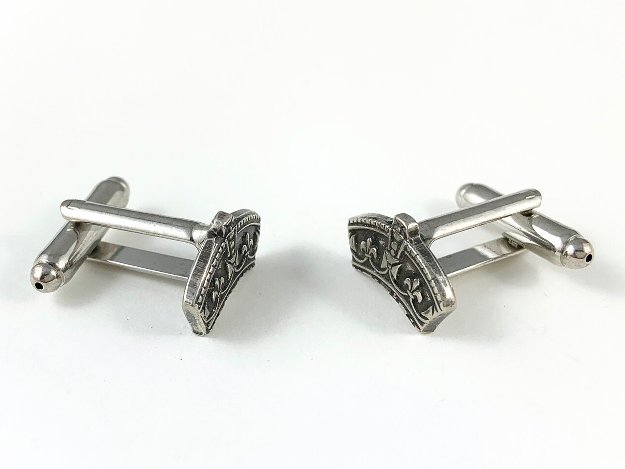 Vintage Silver Crown Cufflinks