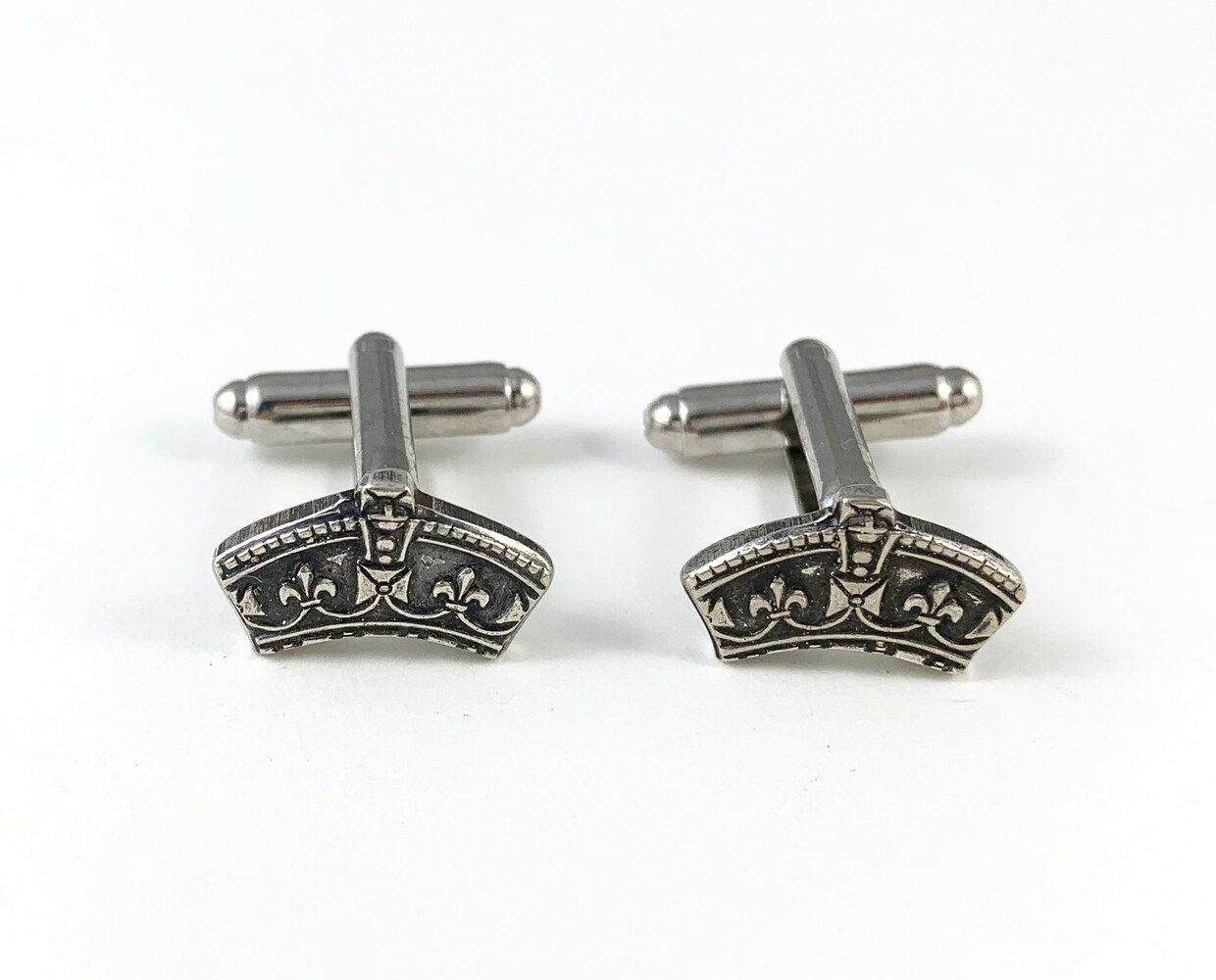 Vintage Silver Crown Cufflinks