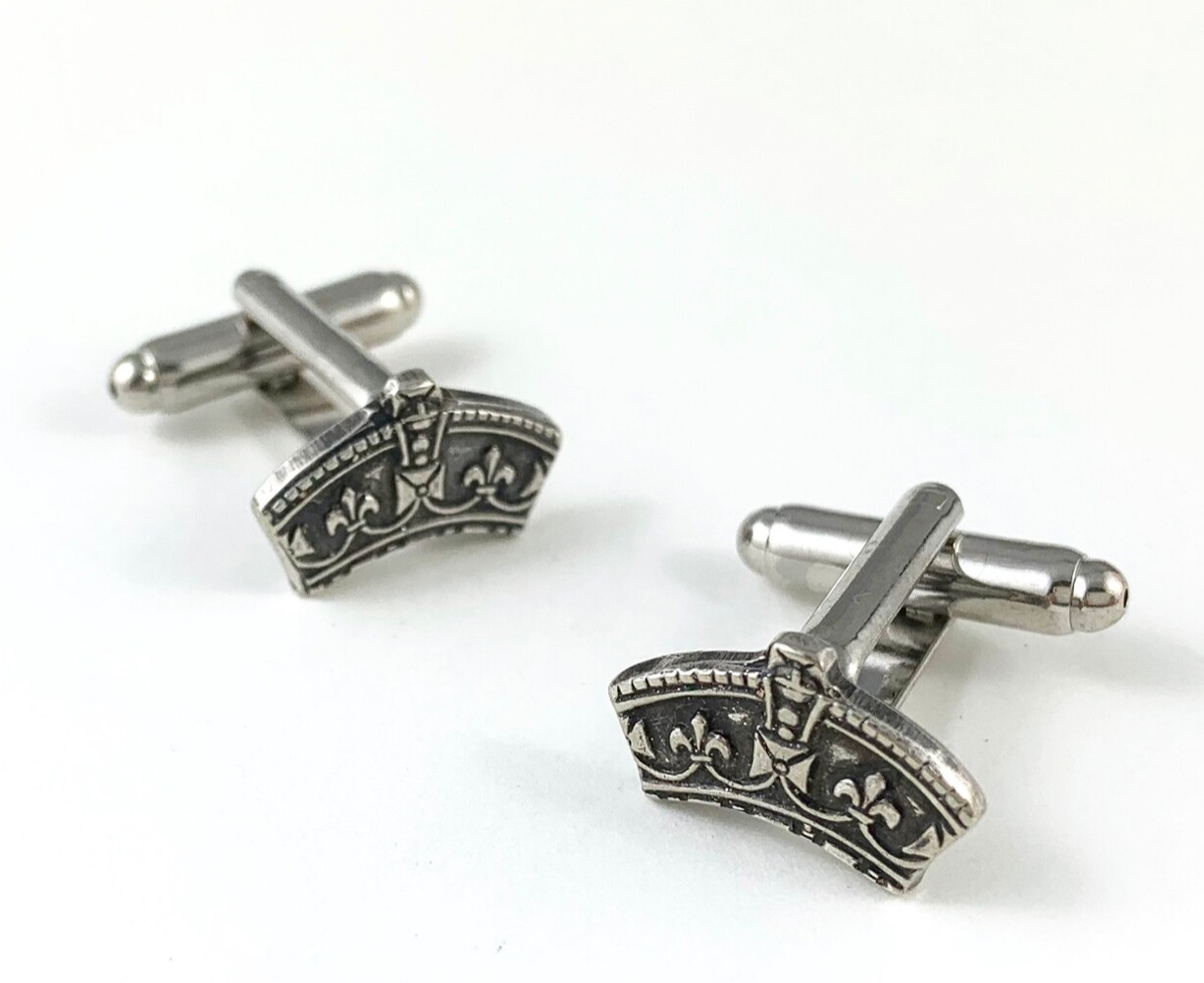 Vintage Silver Crown Cufflinks