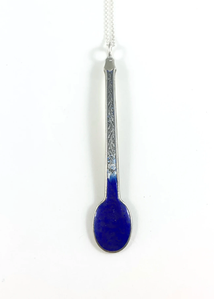 Antique Enamelled Spoon Necklace