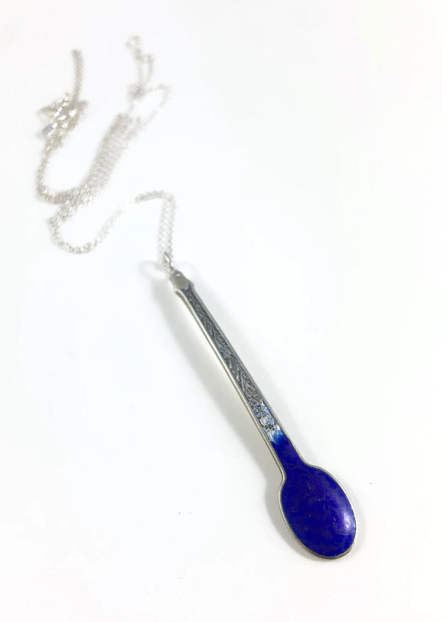 Antique Enamelled Spoon Necklace