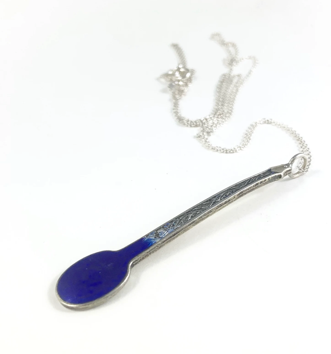 Antique Enamelled Spoon Necklace