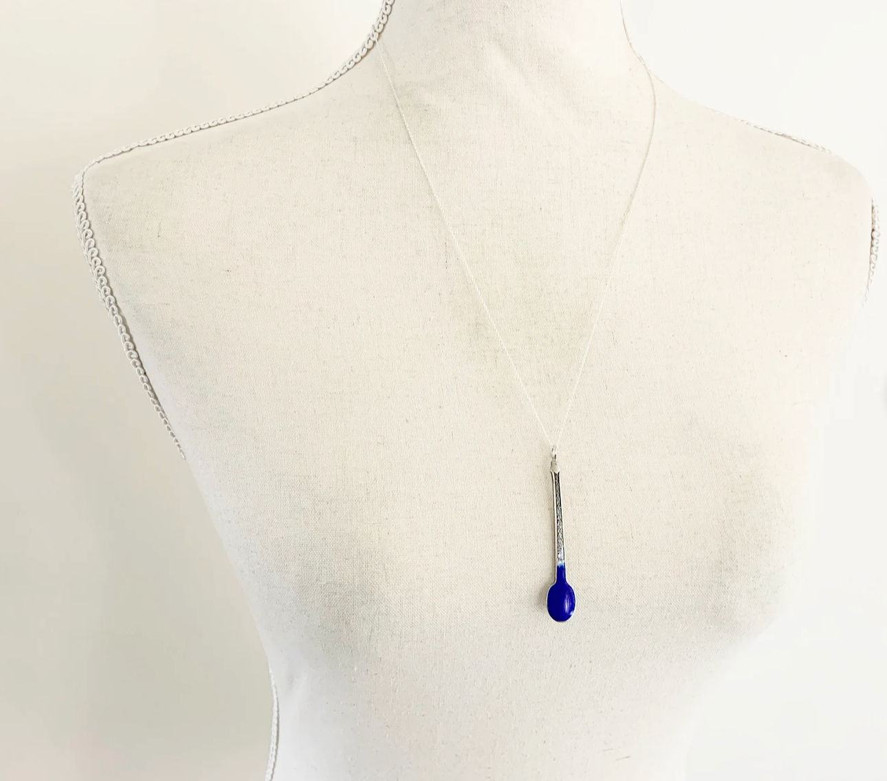 Antique Enamelled Spoon Necklace