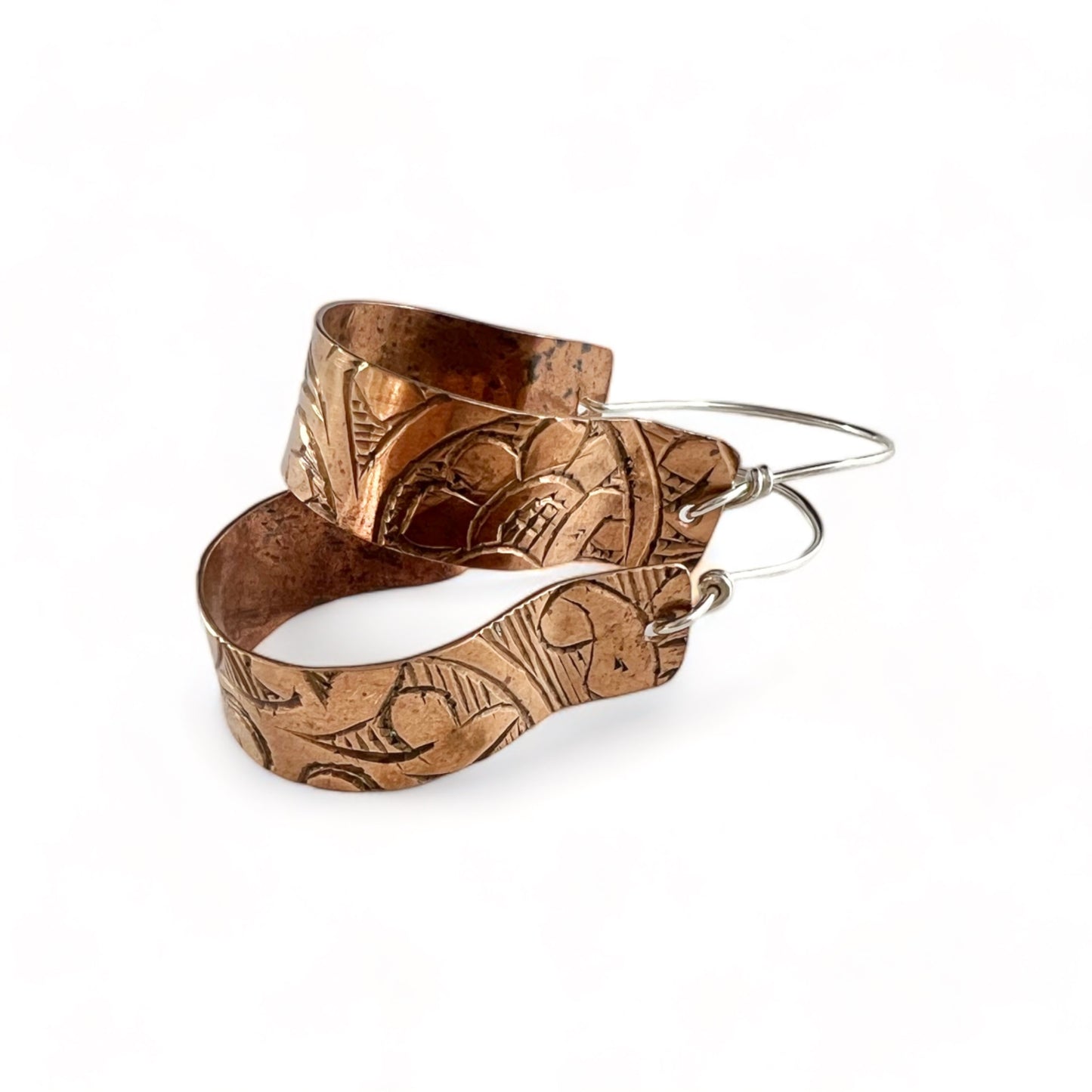 Copper and Silver Hoop Earrings