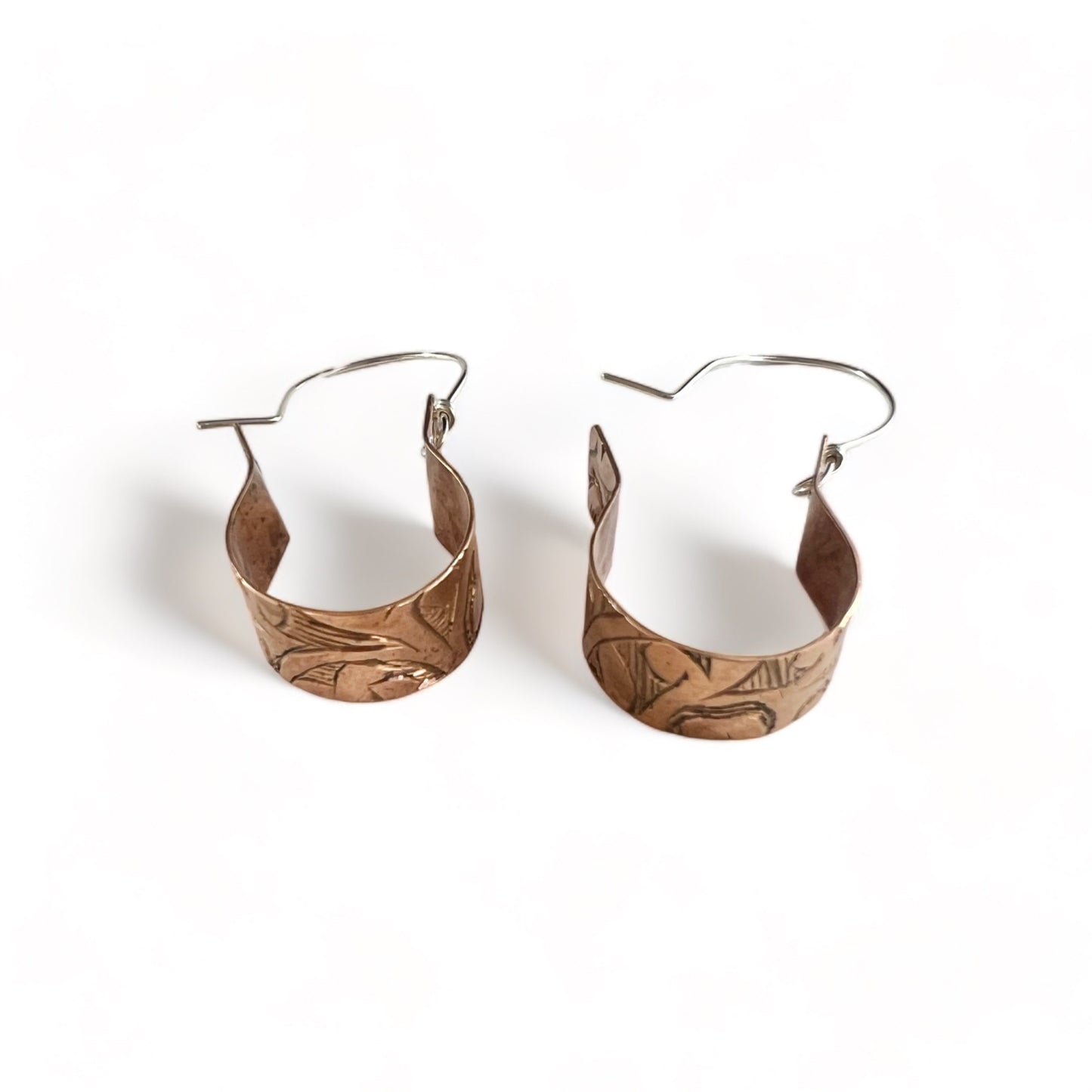 Copper and Silver Hoop Earrings