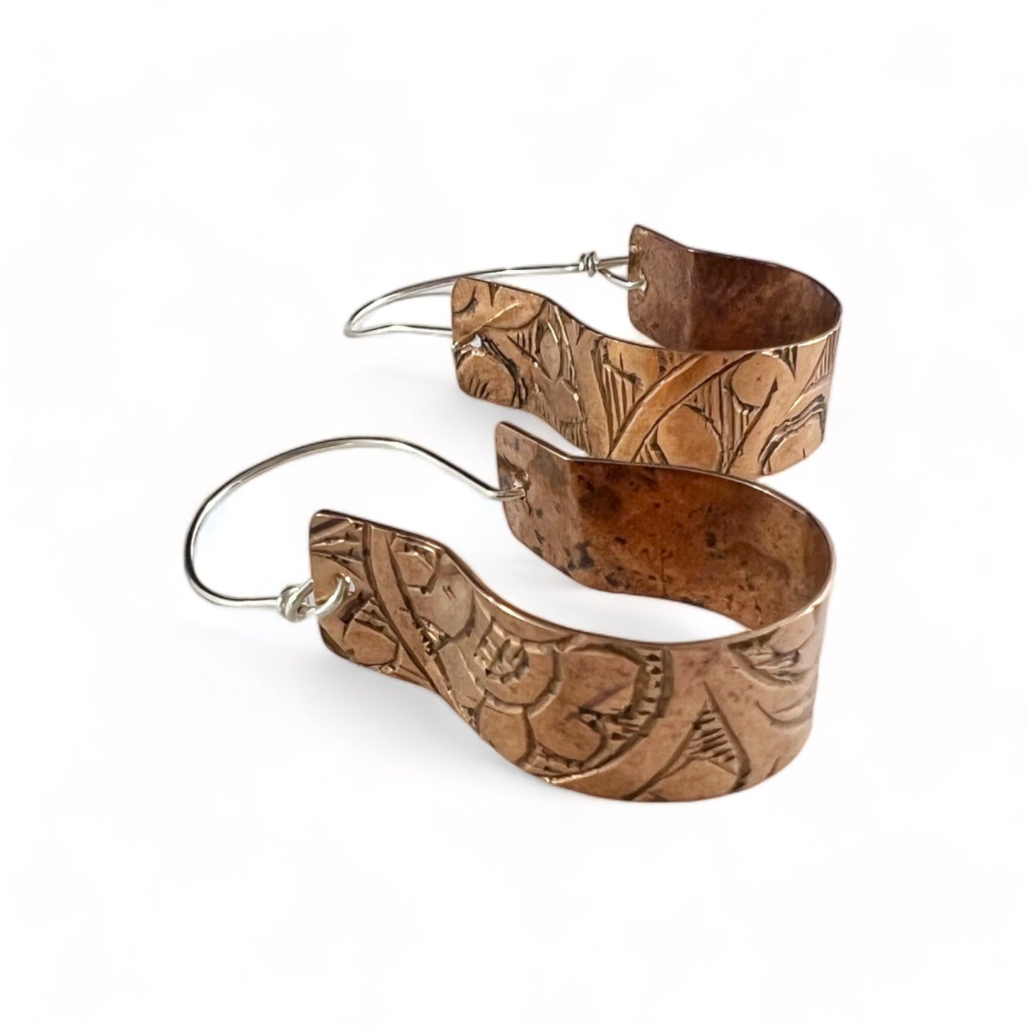 Copper and Silver Hoop Earrings