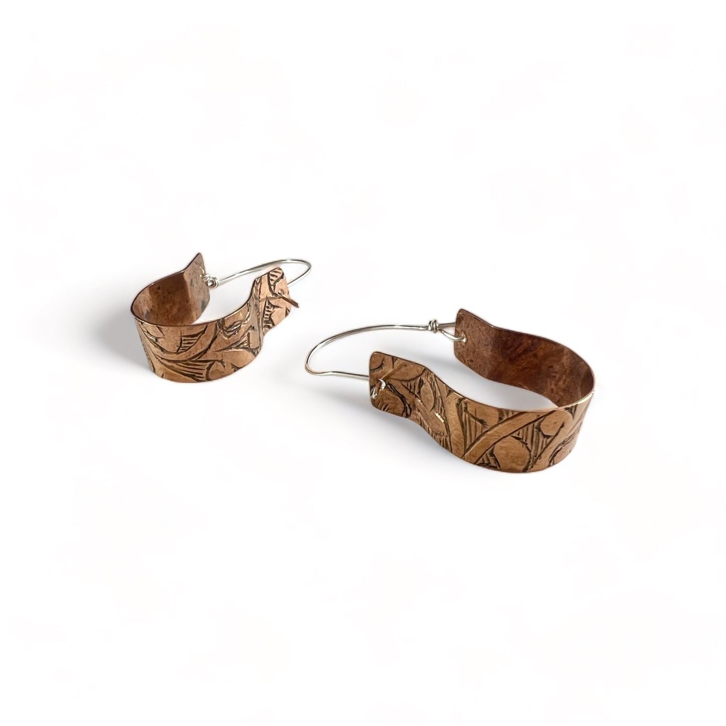 Copper and Silver Hoop Earrings