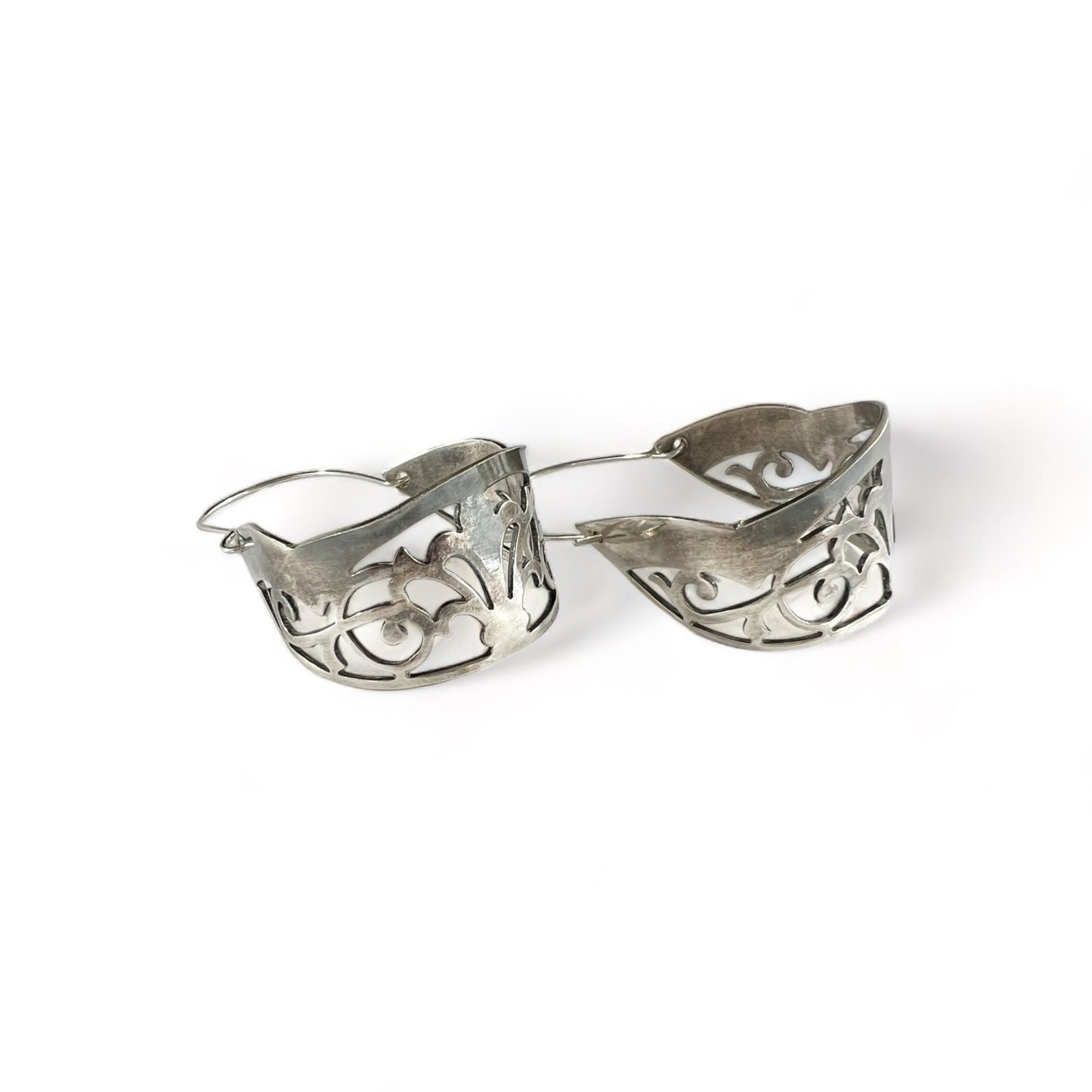 Silver Hoop Filligree Earrings