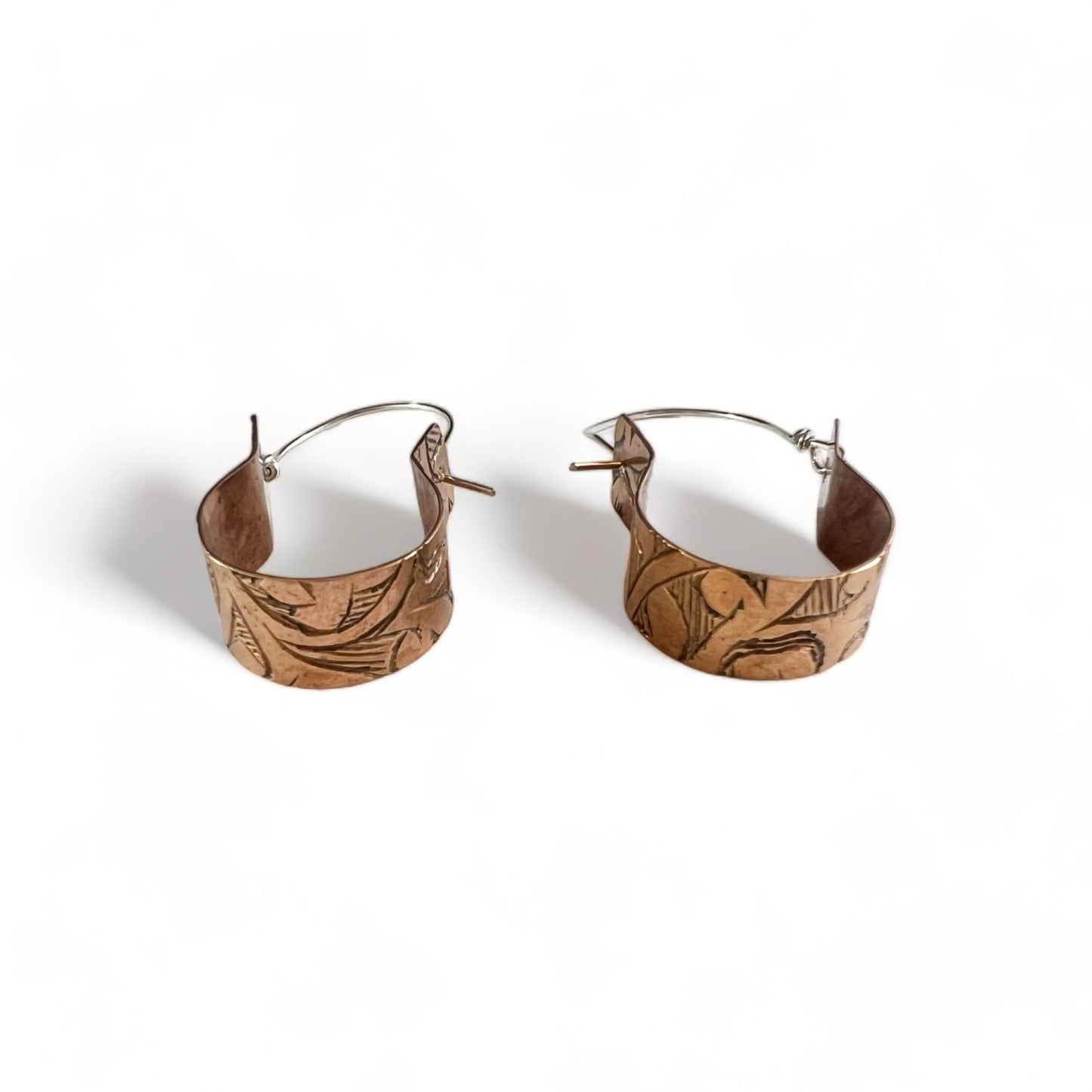 Copper and Silver Hoop Earrings