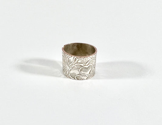 Silver and Copper Vintage Cuff Ring Size 9