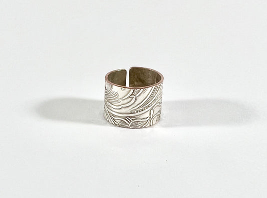 Silver and Copper Vintage Cuff Ring Size 9