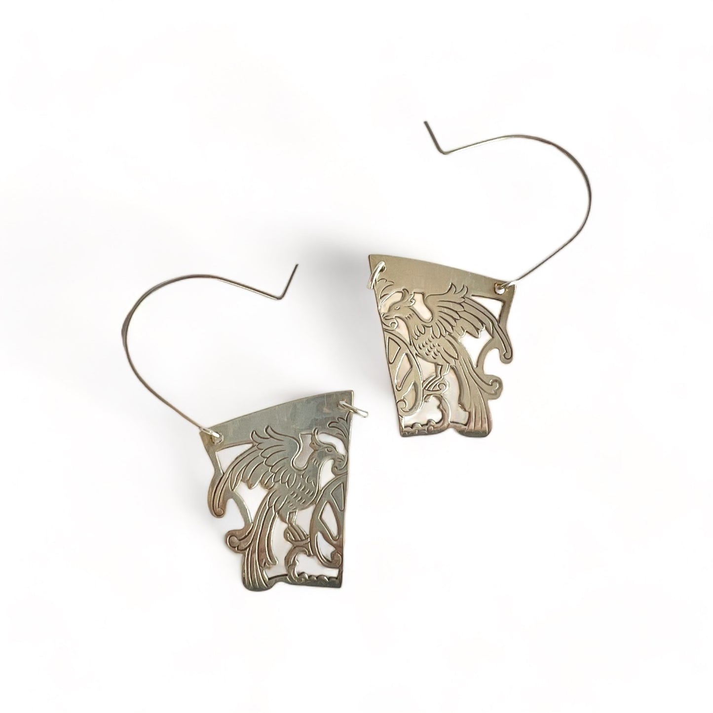 Bird of Paradise Silver Hoop Earrings