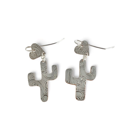 Silver Cactus Earrings