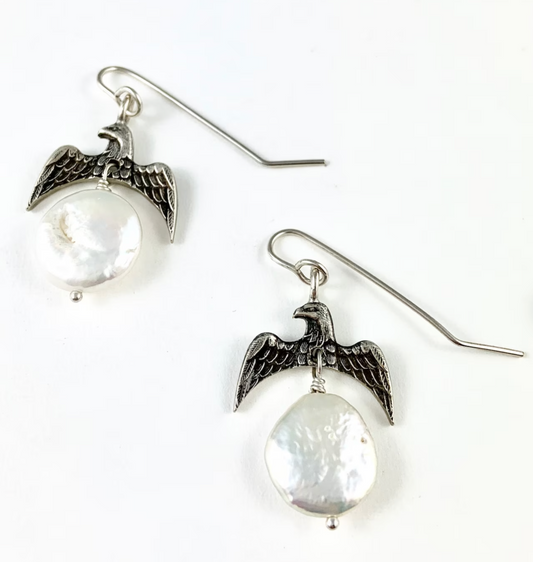 Silver Eagle Earrings