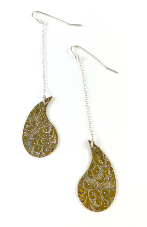 Brass Tear Drop Earrings